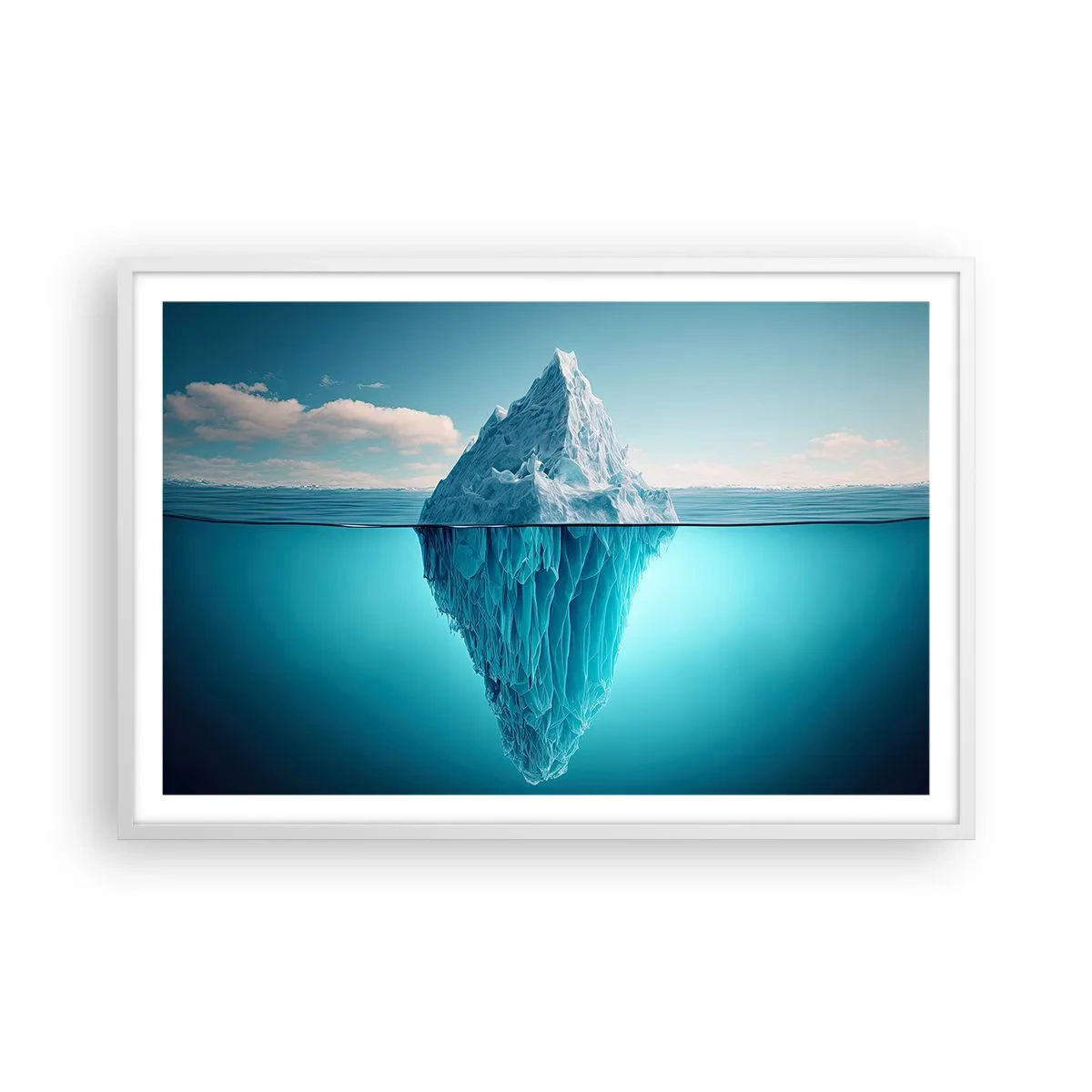 Affiche dans un cadre blanc - Poster - Reine de Glace - 91x61 cm