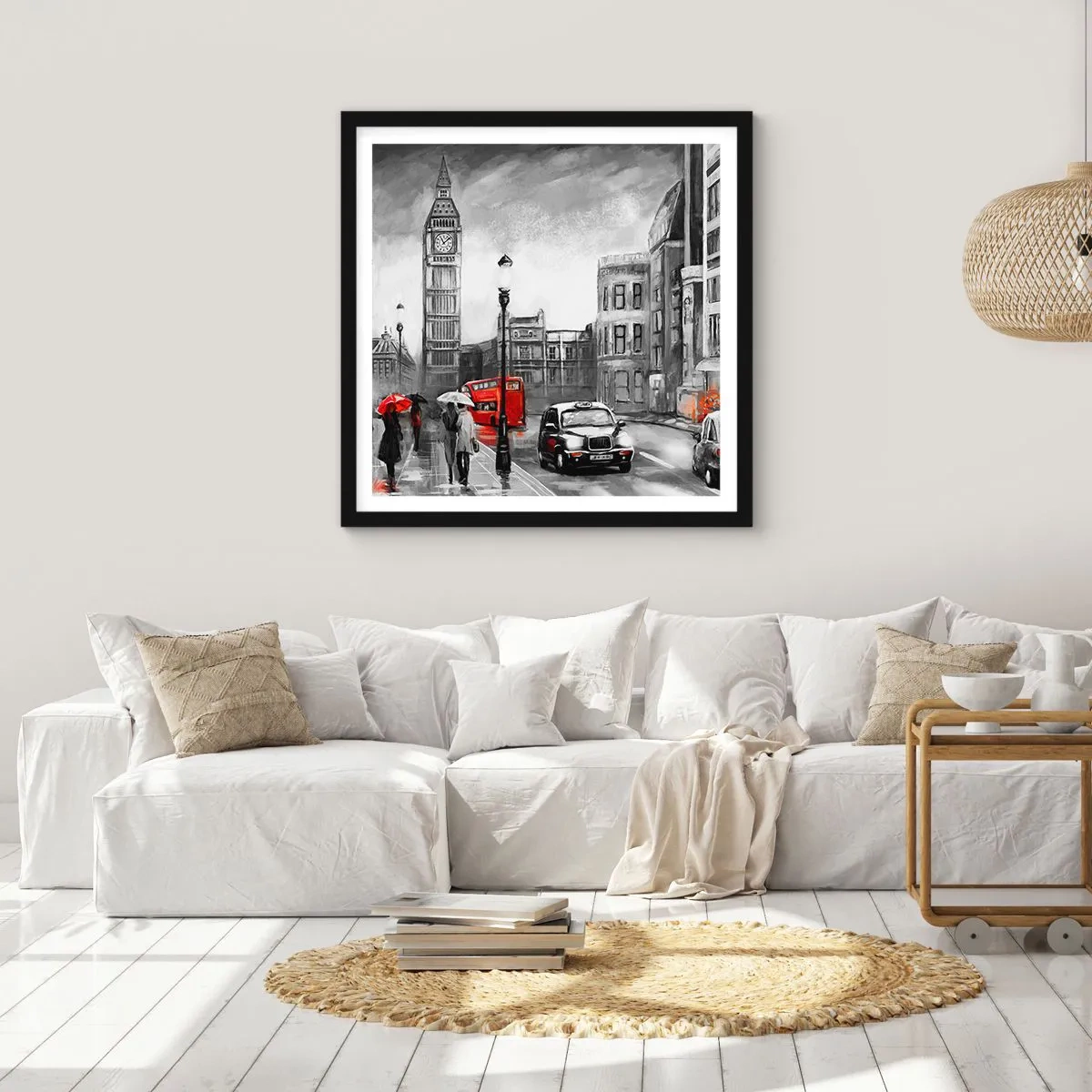Affiche dans un cadre noir - Poster - Pas du tout une ville grise - 30x30 cm