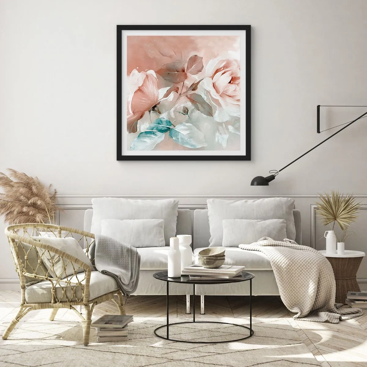 Affiche dans un cadre noir - Poster - L'esprit du romantisme - 40x40 cm