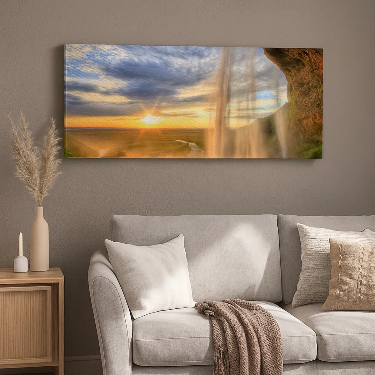 Impression sur toile - Image sur toile - Le monde derrière un voile de gouttes - 30x30 cm