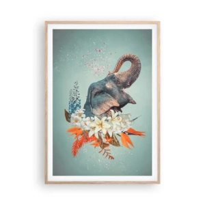 Affiche dans un chêne clair - Poster - Un rugissement de joie - 70x100 cm