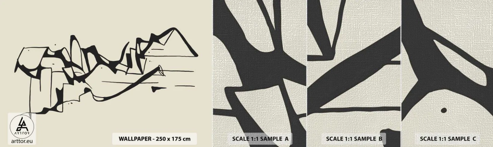 Échantillon de Papier Peint Premium Canvas - Peut-être un paysage - Minimalisme, Morceau, Doubler - 100x30 cm