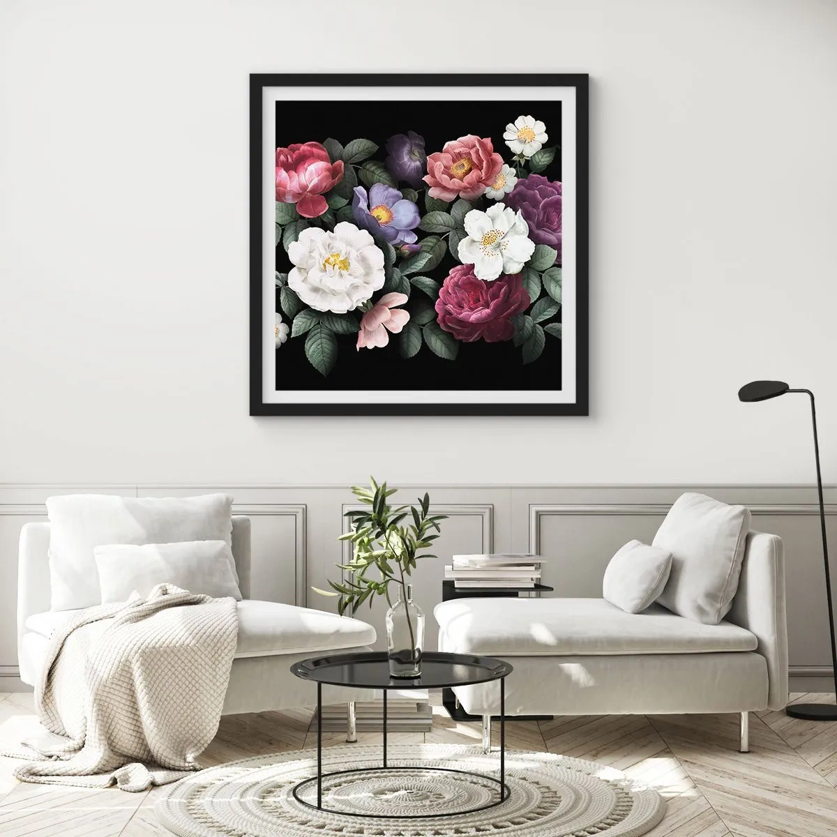 Affiche dans un cadre noir - Poster - D'un jardin anglais - 50x50 cm