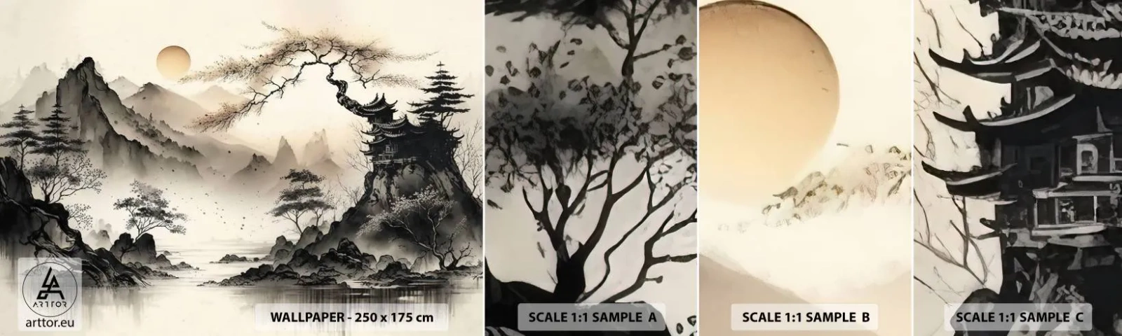 Échantillon De Papier Peint Standard Eco - Le charme unique de l'Orient - Asie, Japon, Voir - 100x30 cm