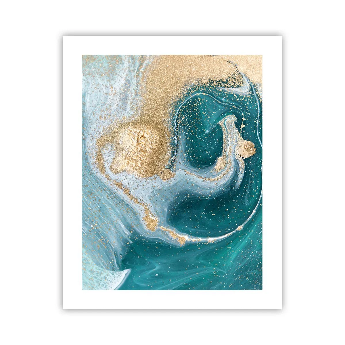 Affiche - Poster - Tourbillon d'or et de turquoise - 40x50 cm
