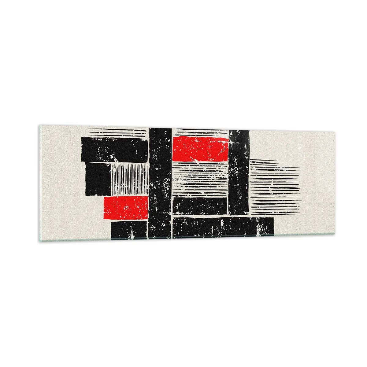 Impression sur verre - Image sur verre - En rouge et noir - 90x30 cm
