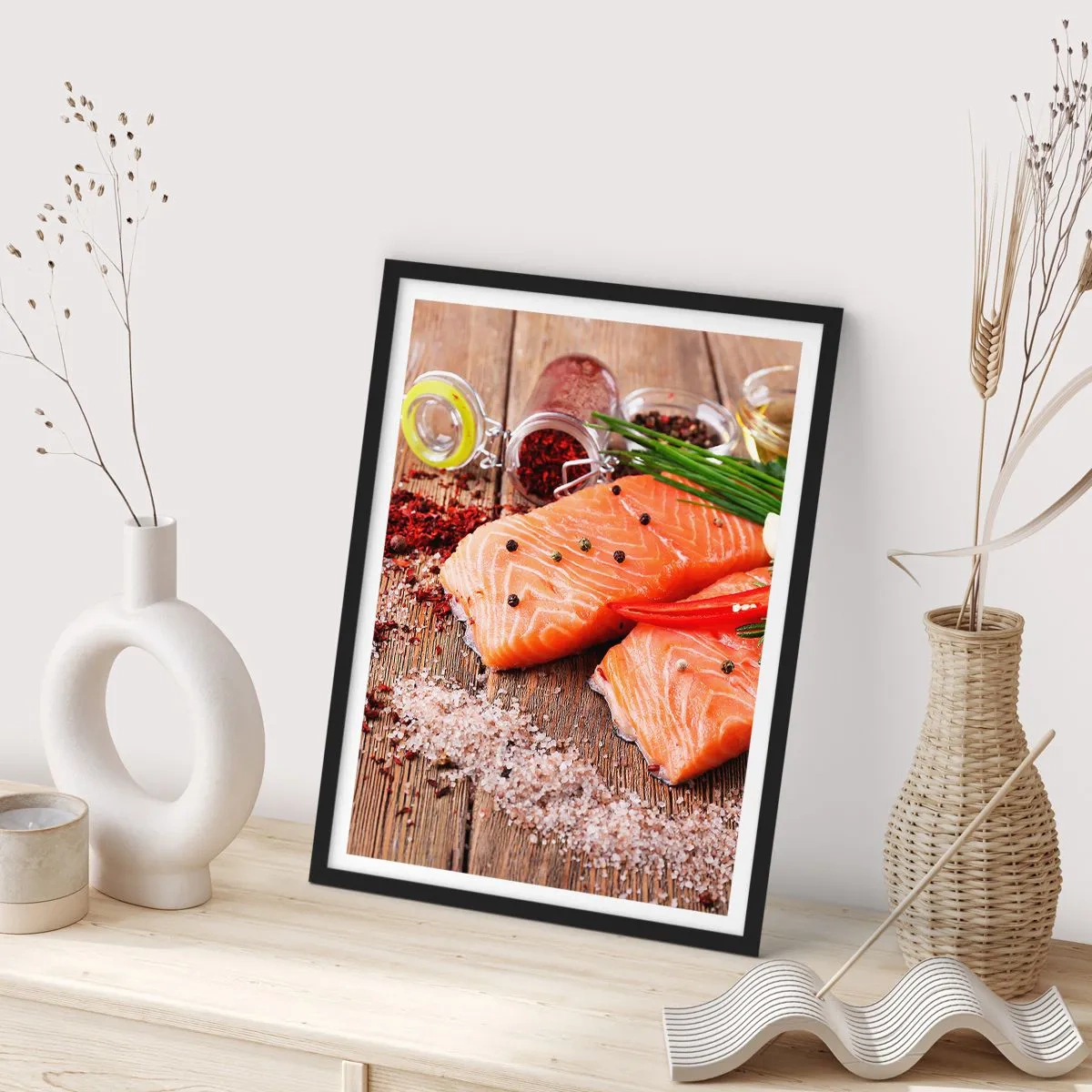 Affiche dans un cadre noir - Poster - Aventure norvégienne dans la cuisine - 30x40 cm