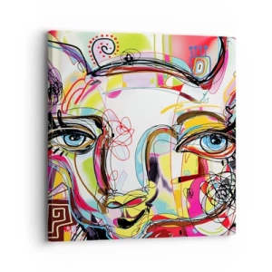 Impression sur toile - Image sur toile - La richesse de l'Art du chat - 30x30 cm