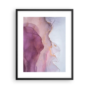 Affiche dans un cadre noir - Poster - Vagues lilas et violettes - 40x50 cm