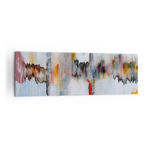 Impression sur toile - Image sur toile - Motif abstrait aux couleurs vives sur fond clair - 160x50cm - Un bâton sur l'eau - Décoration murale moderne pour le salon et la chambre ARTTOR