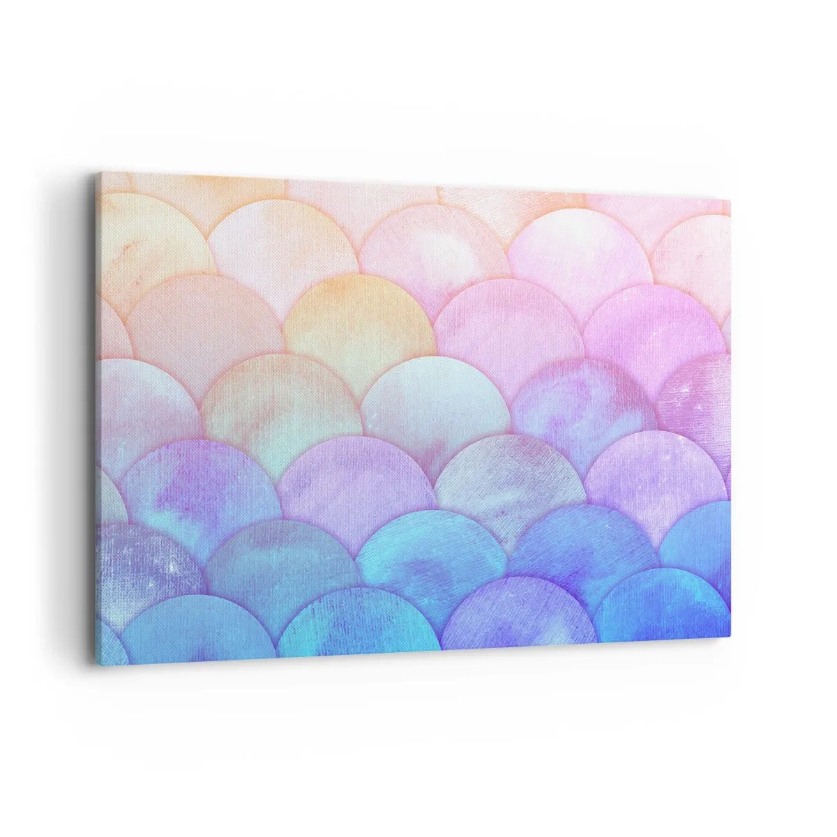 Impression sur toile - Image sur toile - Échelles abstraites aux tons pastel - 100x70cm - Écailles de perles - Décoration murale moderne pour le salon et la chambre ARTTOR