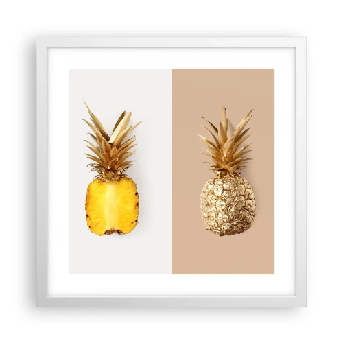Affiche dans un cadre blanc - Poster - Ananas pour nous - 40x40 cm