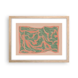 Affiche dans un chêne clair - Poster - La lutte entre le corail et la verdure - 40x30 cm