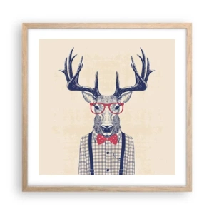 Affiche dans un chêne clair - Poster - Une extravagance amusante - 50x50 cm