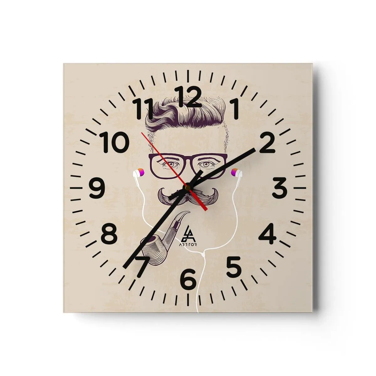 Horloge murale - Pendule murale - Un vrai homme? - 40x40 cm