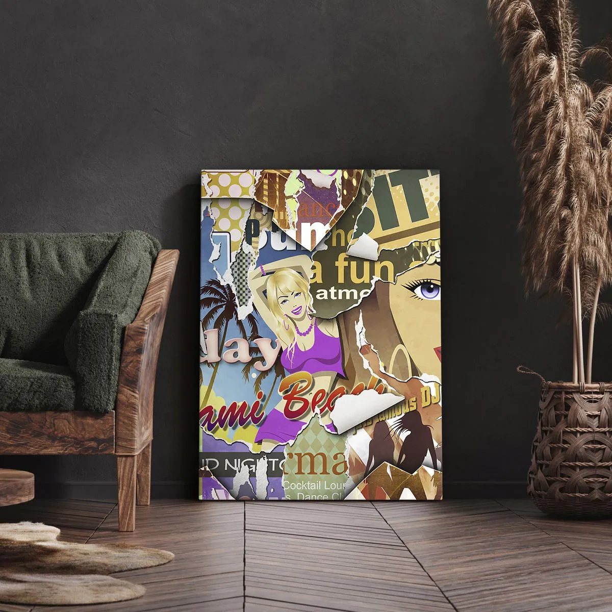 Impression sur toile - Image sur toile - Souvenirs de vacances - 65x120 cm