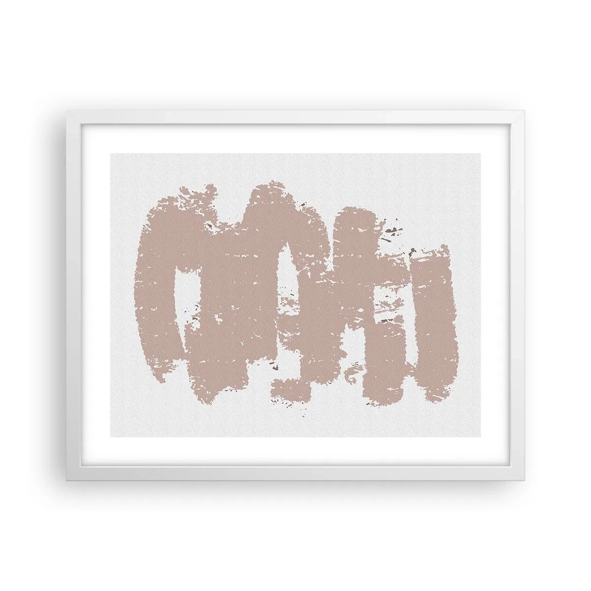 Affiche dans un cadre blanc - Poster - Abstraction en rose tendre - 50x40 cm