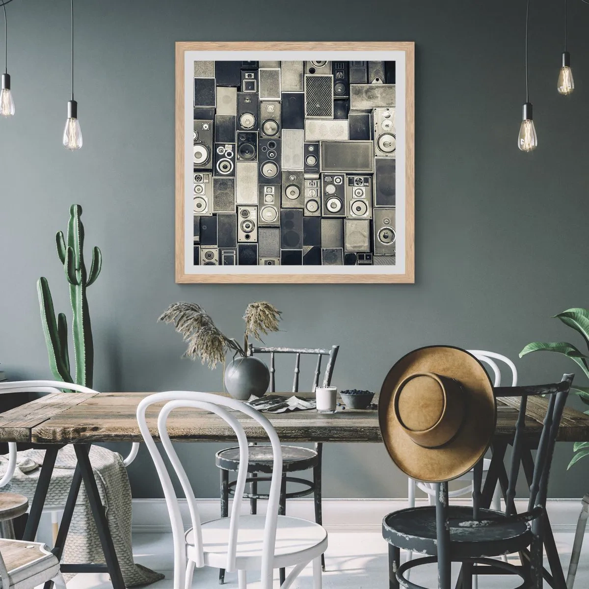 Affiche dans un chêne clair - Poster - Tout va bien - 60x60 cm