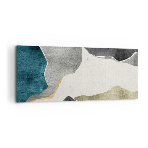 Impression sur toile - Image sur toile - Composition mosaïque avec un fil d'or - 100x40 cm