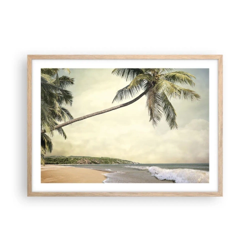 Affiche dans un chêne clair - Poster - Rêve tropical - 70x50 cm