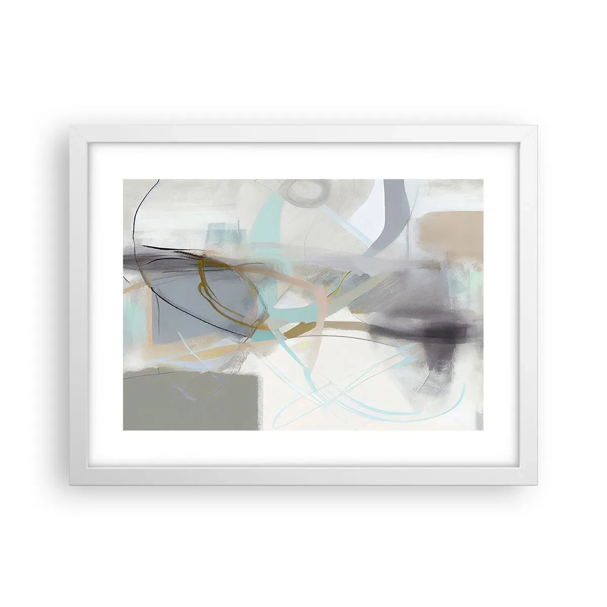 Affiche dans un cadre blanc - Poster - Abstraction brumeuse - 40x30 cm