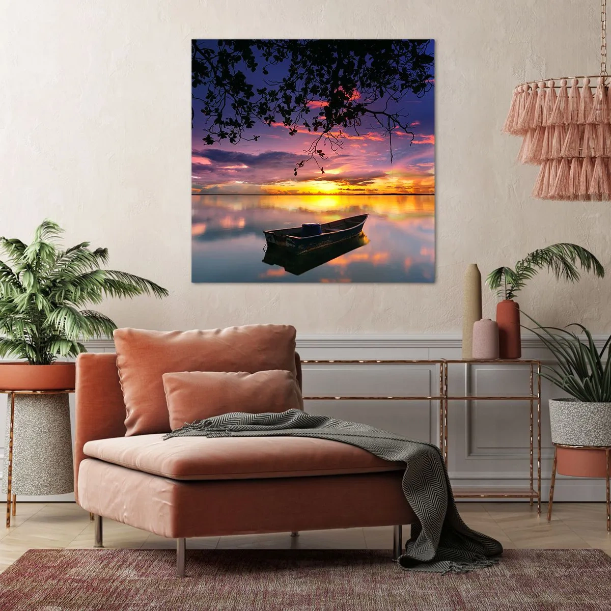 Impression sur toile - Image sur toile - "Tu sembles suspendu au milieu du ciel..." - 50x50 cm