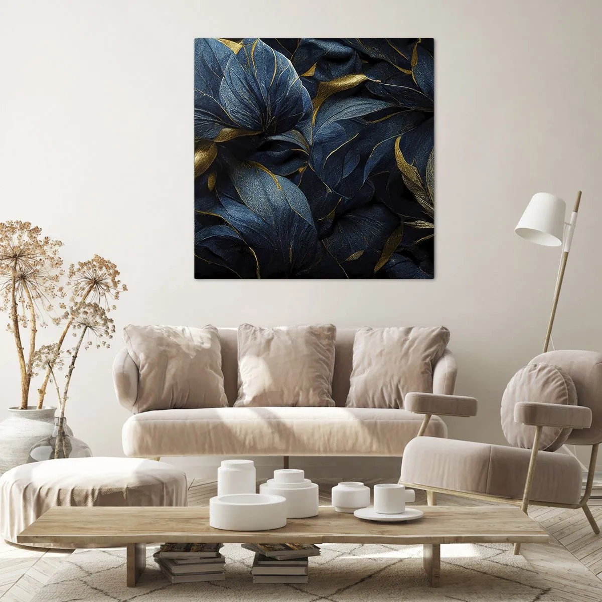 Impression sur toile - Image sur toile - Des dessous dorés - 70x70 cm