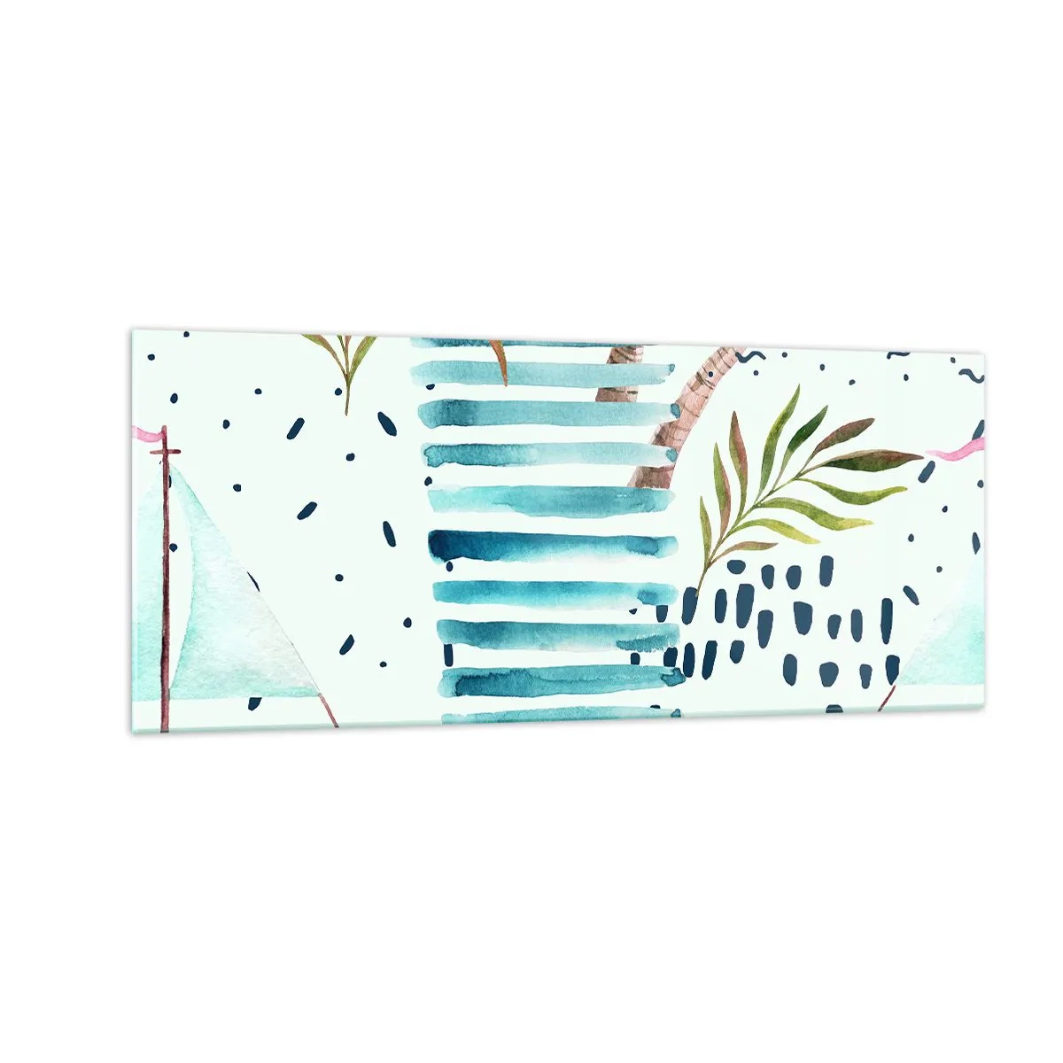 Impression sur verre - Image sur verre - Des vacances sous les palmiers - 100x40 cm