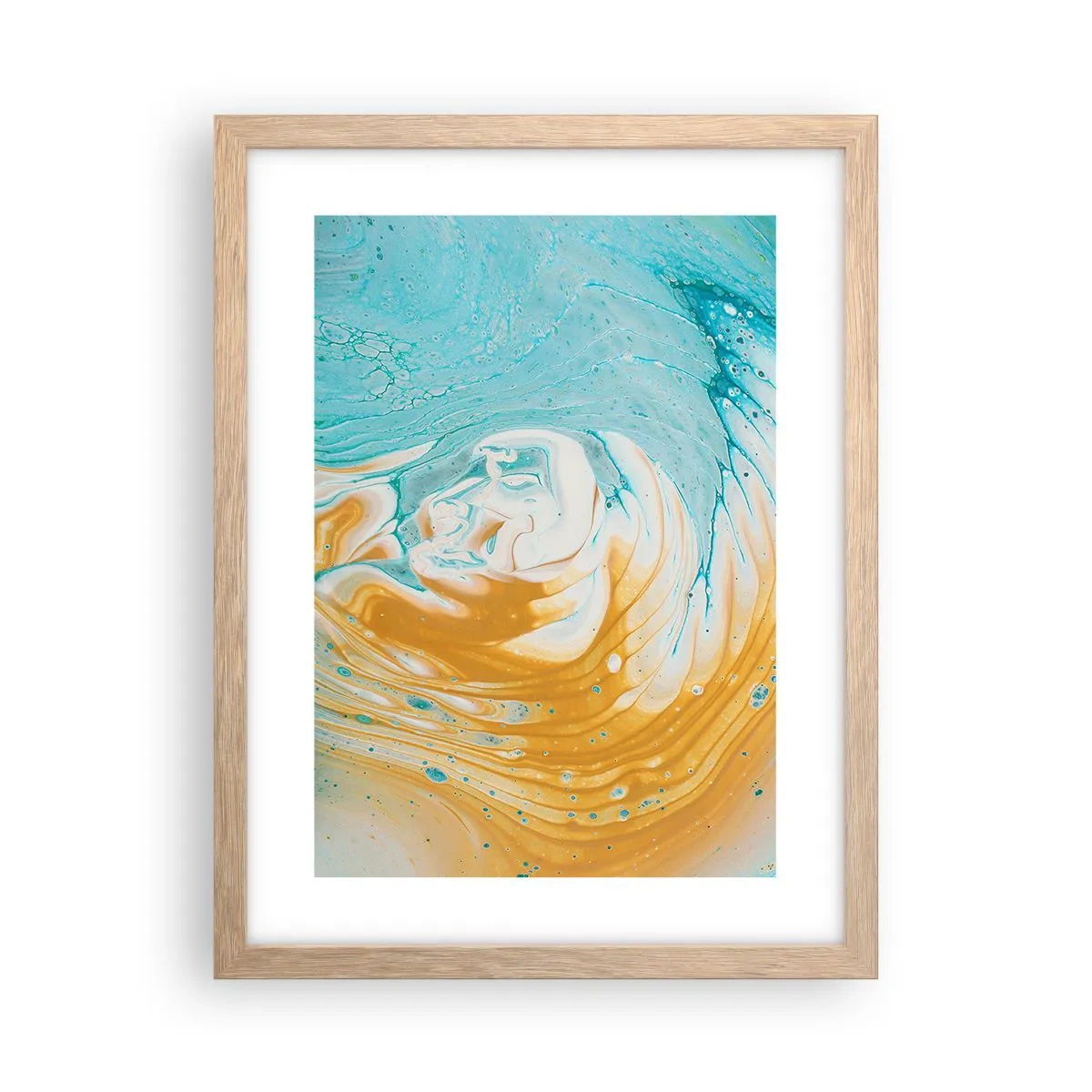 Affiche dans un chêne clair - Poster - Tourbillon pastel - 30x40 cm