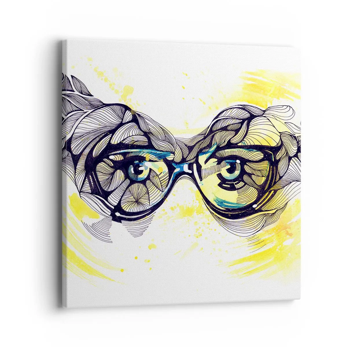 Impression sur toile - Image sur toile - À travers des lunettes bleues - 40x40 cm