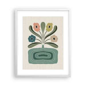 Affiche dans un cadre blanc - Poster - Bouquet symétrique - 40x50 cm