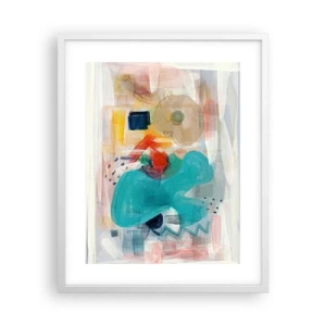 Affiche dans un cadre blanc - Poster - Jeu de couleurs - 40x50 cm