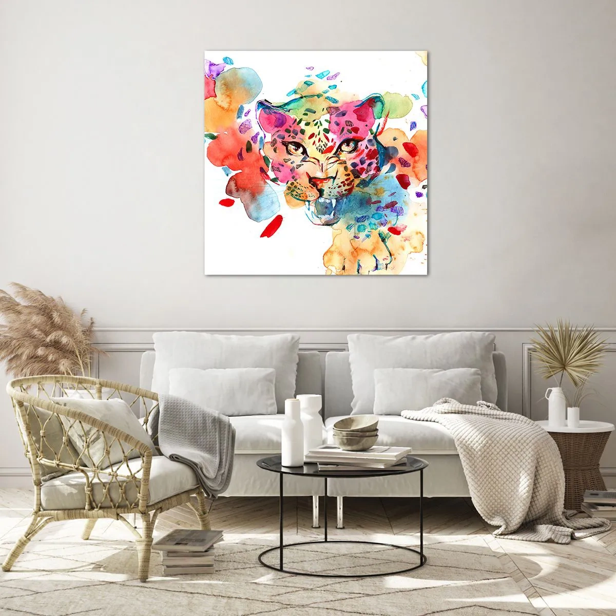 Impression sur verre - Image sur verre - La belle et la Bête - 60x60 cm