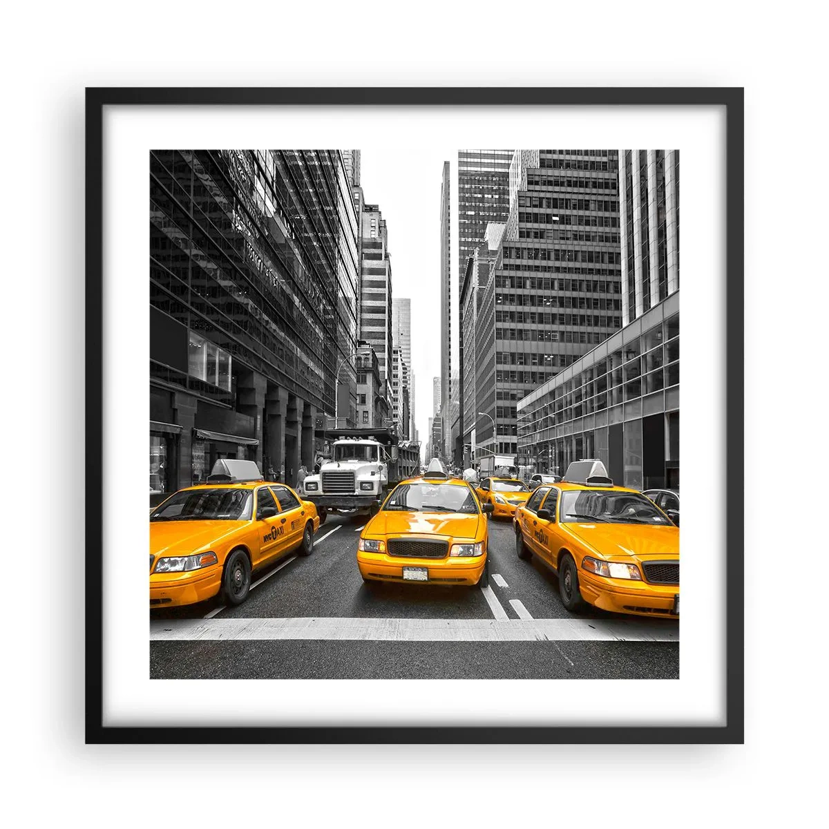 Affiche dans un cadre noir - Poster - C'est nous qui colorons la ville - 50x50 cm