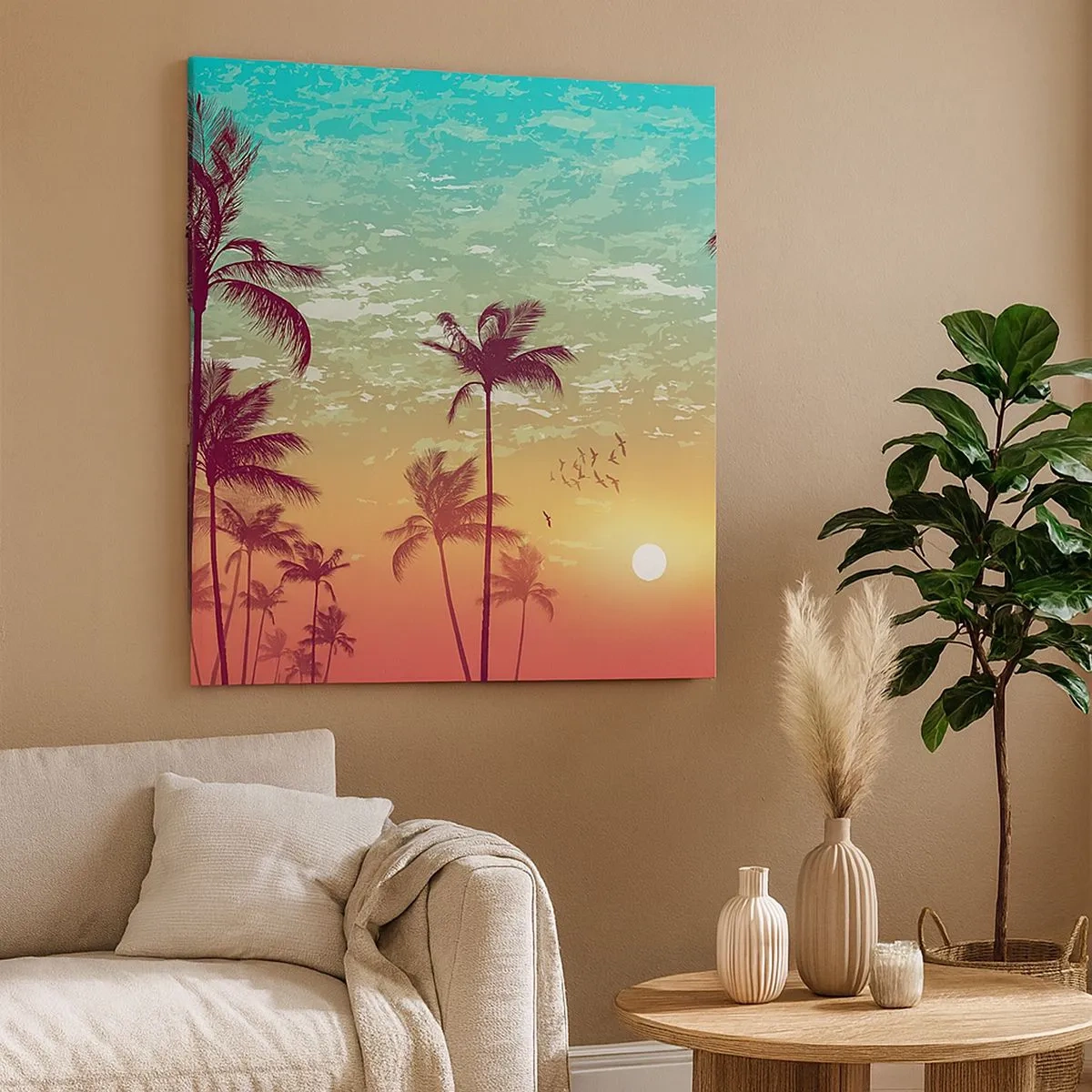 Impression sur toile - Image sur toile - Ambiance tropicale - 30x30 cm