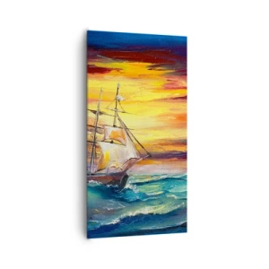 Impression sur toile - Image sur toile - Courageusement sous les vagues - 65x120 cm