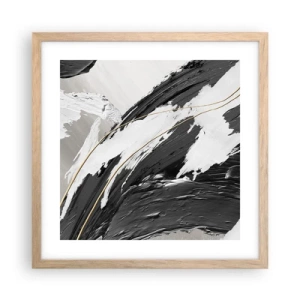 Affiche dans un chêne clair - Poster - L'abstraction à grande échelle - 40x40 cm