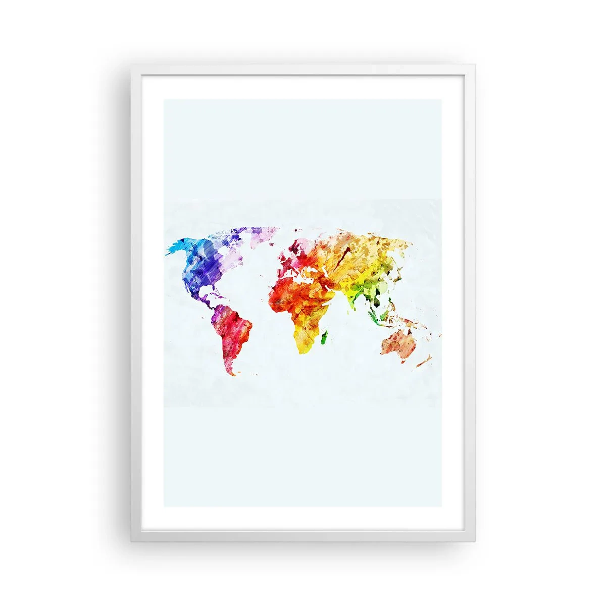 Affiche dans un cadre blanc - Poster - Toutes les couleurs du monde - 50x70 cm