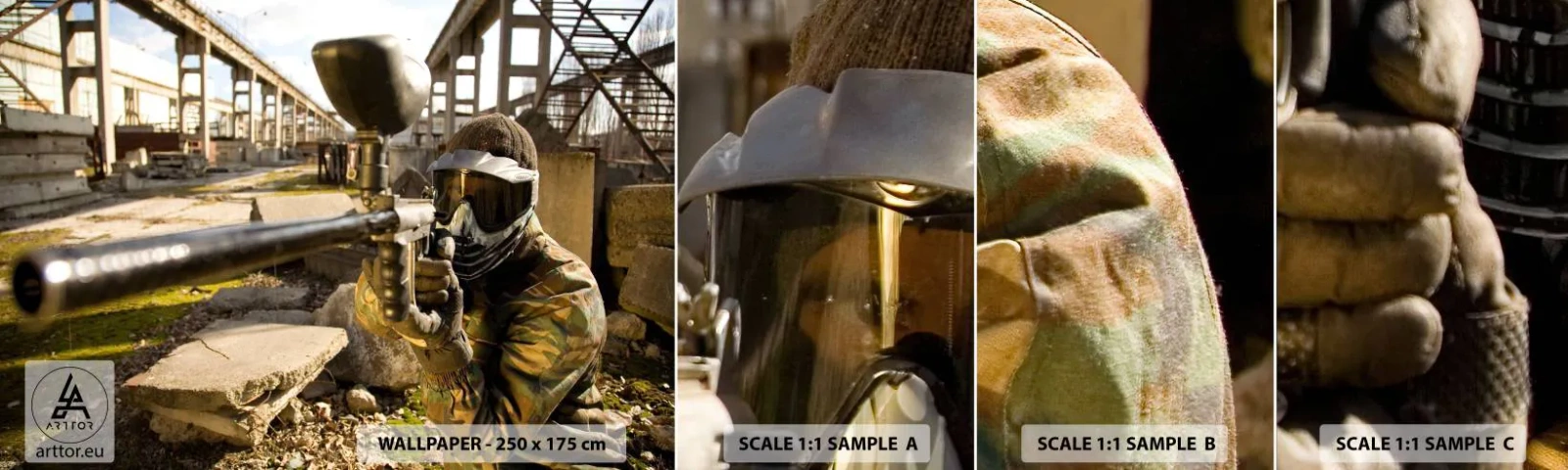 Échantillon De Papier Peint Standard Eco - Et vous pouvez devenir un héros - Paintball, sport, Militaire - 100x30 cm