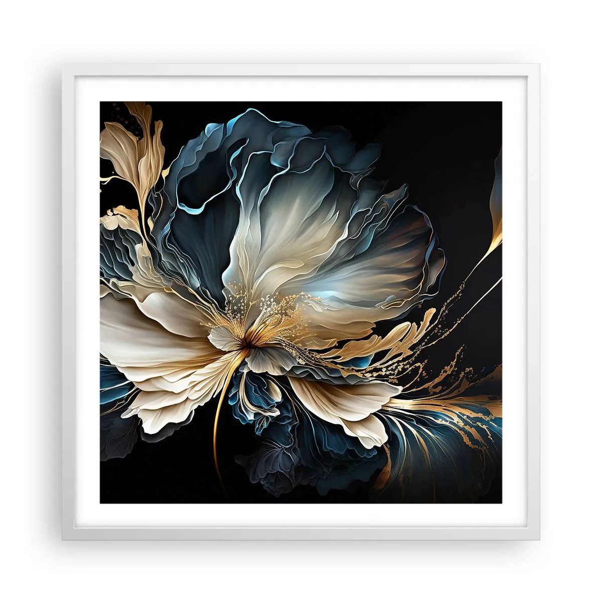 Affiche dans un cadre blanc - Poster - Fleur de fougère de conte de fées - 60x60 cm