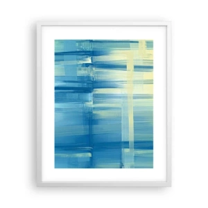 Affiche dans un cadre blanc - Poster - Composition en turquoise - 40x50 cm