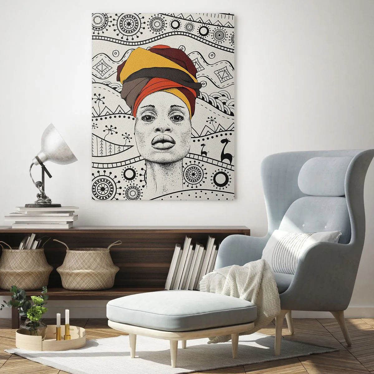 Impression sur verre - Image sur verre - Portrait Africain - 80x120 cm