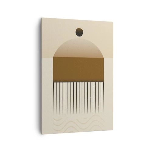 Impression sur toile - Image sur toile - Composition géométrique abstraite dans les tons beige et marron - 70x100cm - Différents états - Décoration murale moderne pour le salon et la chambre ARTTOR