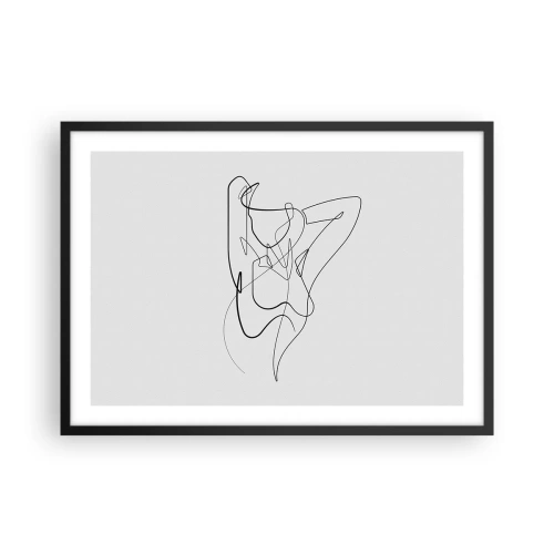 Affiche dans un cadre noir - Poster - Contour minimaliste d'une silhouette féminine - 70x50cm - Vraiment, tu es comme ça... - Décoration murale moderne pour le salon et la chambre ARTTOR