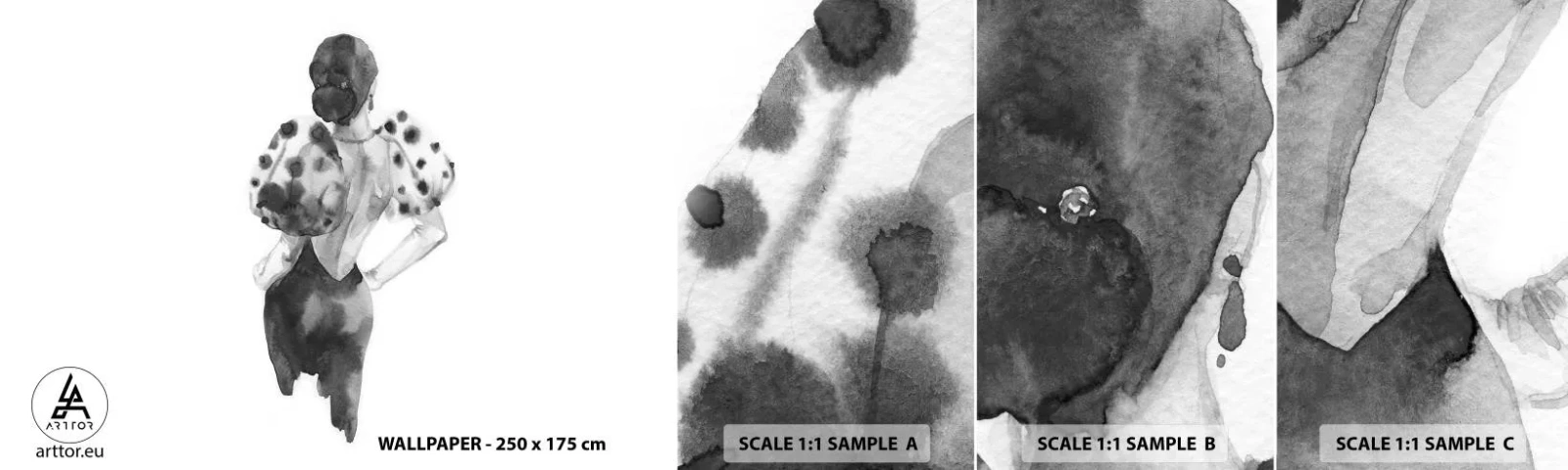 Échantillon de Papier Peint Autocollant Deluxe Sticker - Elle est passée juste à côté - Femme, Mode, Modèle - 100x30 cm