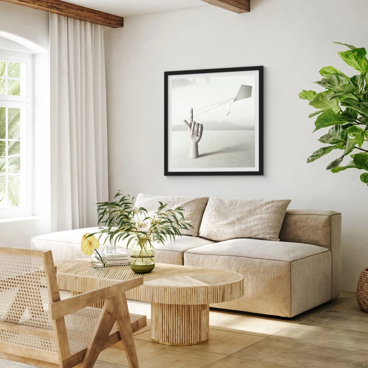 Affiche dans un cadre noir - Poster - Épreuve de force - 60x60 cm