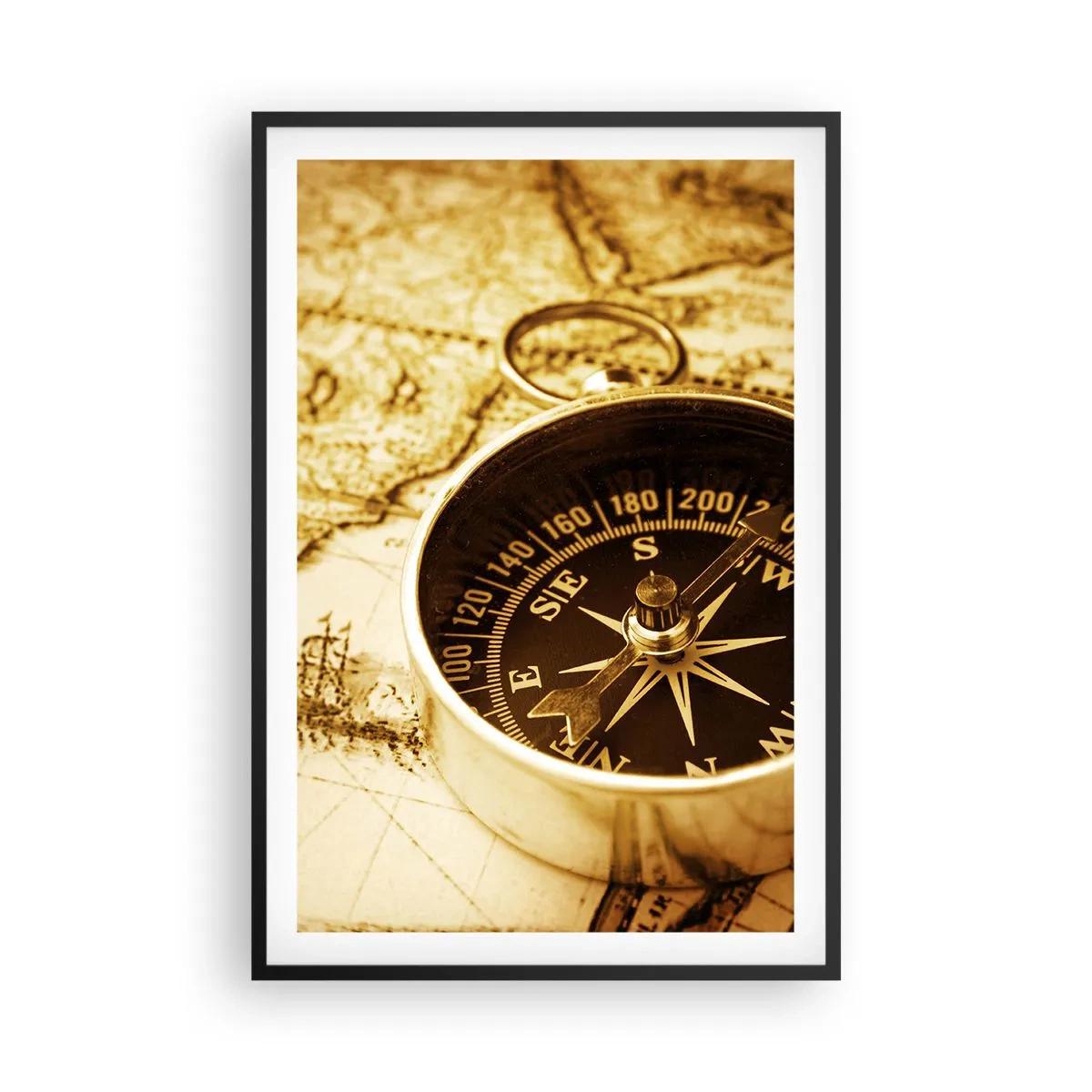 Affiche dans un cadre noir - Poster - Est ou ouest? - 61x91 cm