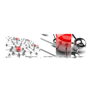 Échantillon De Papier Peint Standard Eco - Toile argentée - Abstraction, Boules de métal, 3D - 100x30 cm