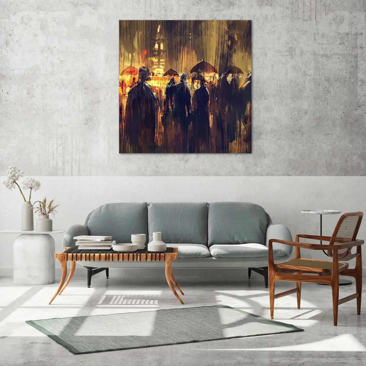 Impression sur verre - Image sur verre - Adeptes de la pluie - 50x50 cm