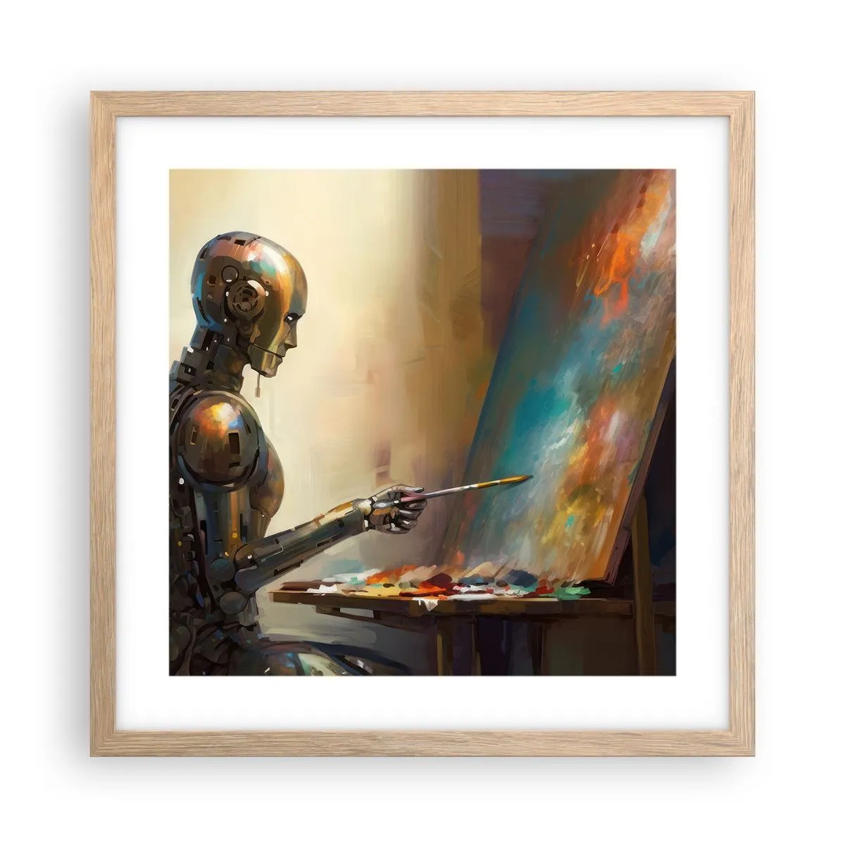 Affiche dans un chêne clair - Poster - L'art du futur - 40x40 cm